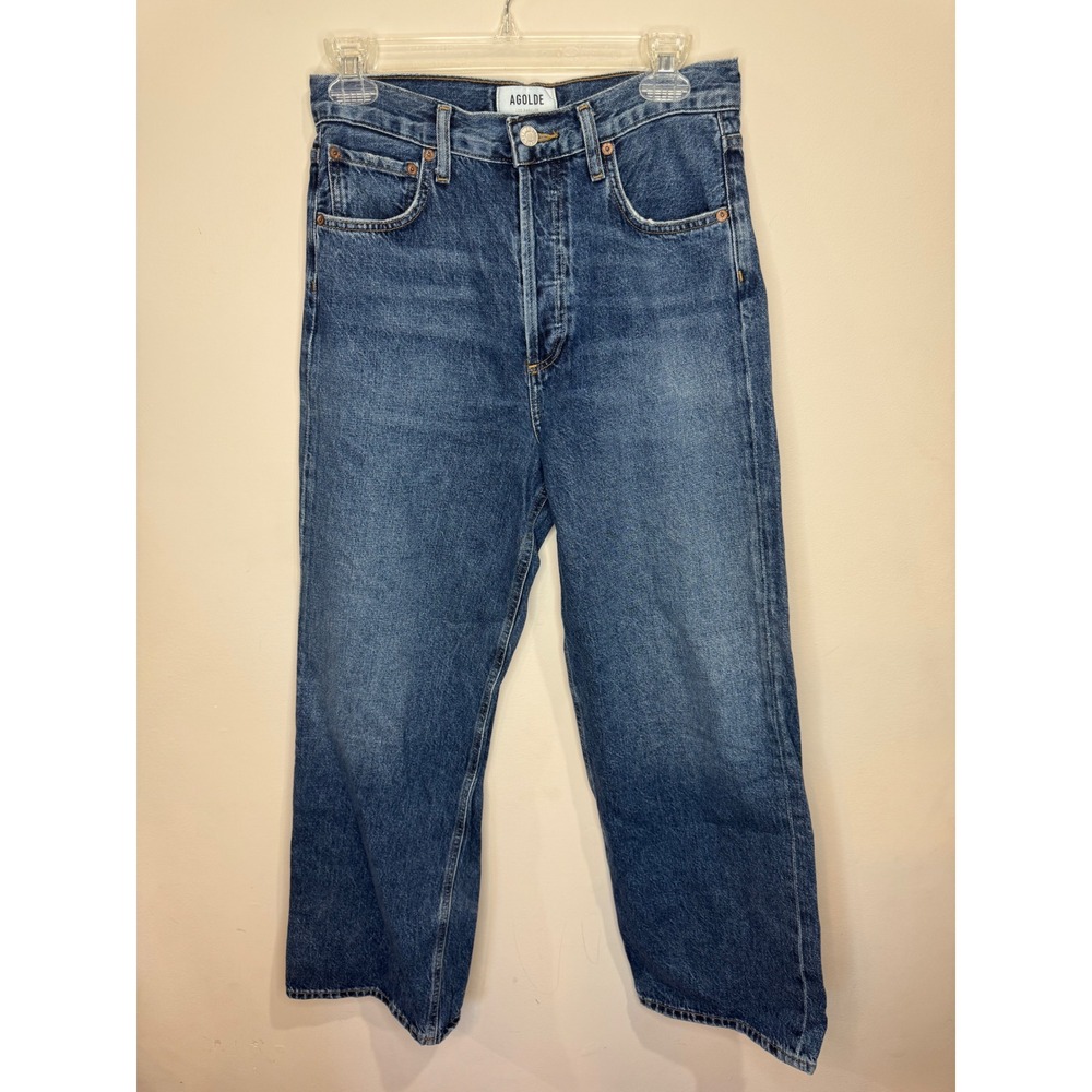 Agolde Ren Crop Wide Leg Button Fly High Rise Jeans sz 26 100% Cotton